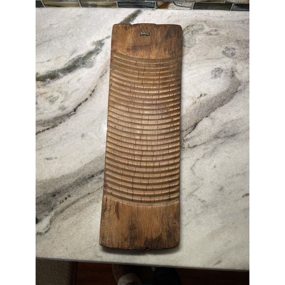 Antique Vintage Hand Painted Chinese Wooden Wash Board Scrub Board Red Floral - Picture 4 of 7